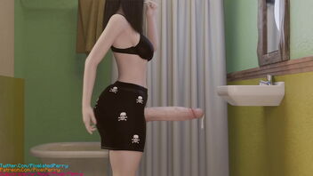 Goth beauty Liz’s sensual routine in 3D porno vid