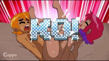 2D animated Scott Pilgrim and Ramona Flowers in sizzling doggy fashion action on xnxx.