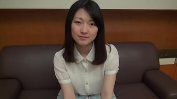 Japanese first-timer with natural breasts in free JAV video.