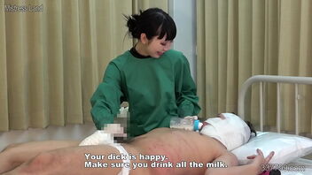 A female doctor from Japan has role play with her patients.