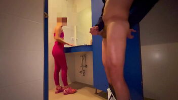 A nymph catches me masturbating in the gym locker apartment and helps me to climax.