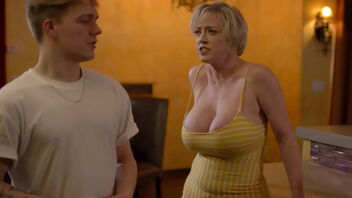 Stepmother with big all-natural tits tries to tempt her stepson.