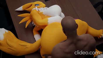 Renamon has a hot office affair with a black man.