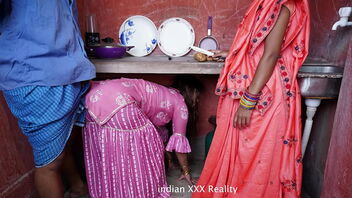 First time homemade video of small mounds Indian step family in the kitchen