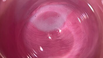 Close up of a white teen’s vagina while she jacks