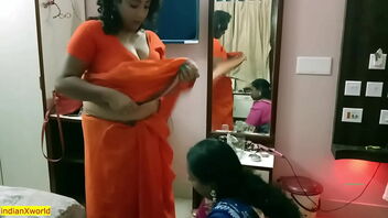 Wifey catches hubby in the activity with another woman in a hot and steamy scene with Bangla audio.