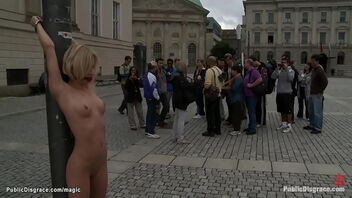 Public outdoor Sadism & masochism sex with European blond and deep throat activity