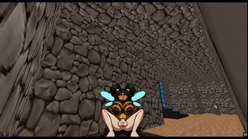 The first sequence of Slooter, a manga pornography game with pornography play, where the futanari barbarian heroine seduces monster girls.