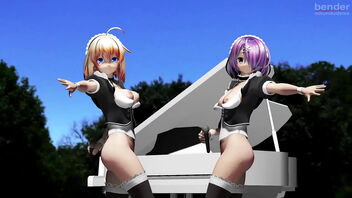 Maidens (by Bender) in animated porno videos