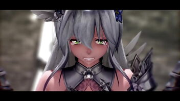 Beautiful anime girl gets undressed in this MMD video.